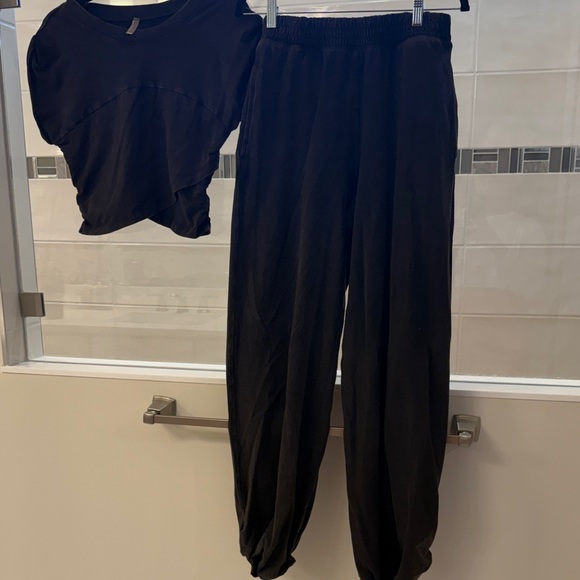 Free People Hot Shot Black Crossover Set Size M - Picture 4 of 6